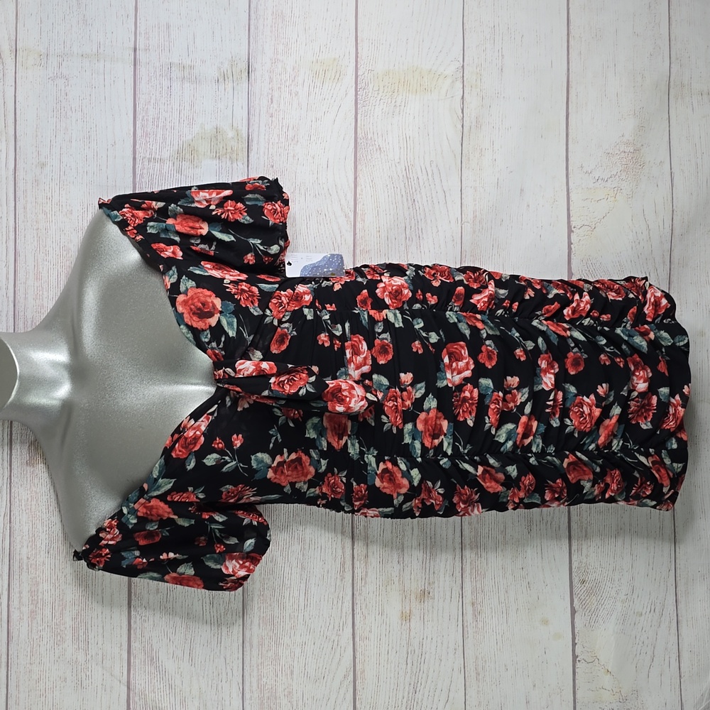 Star + Sky Floral Stretchable Off Shoulder Dress Sz L Nwt
